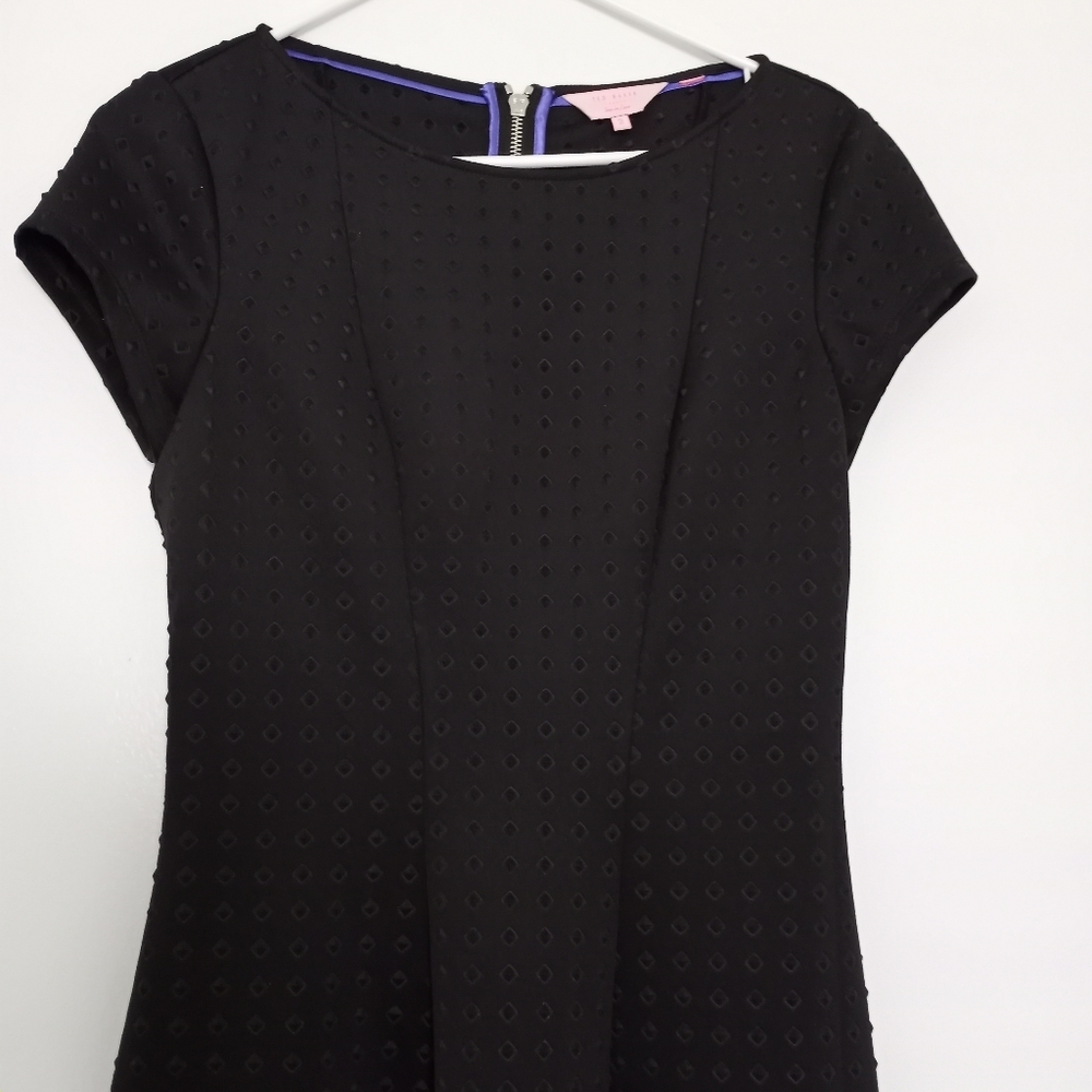Ted Baker Black Short-Sleeve A-Line Mini Dress - Picture 5 of 12